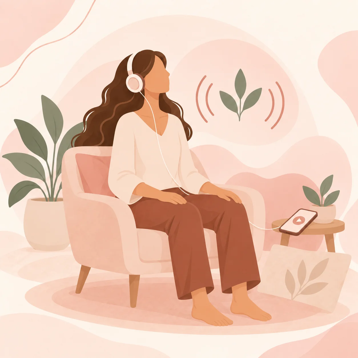 Illustration d'une pratique réécoutée en audio entre les séances